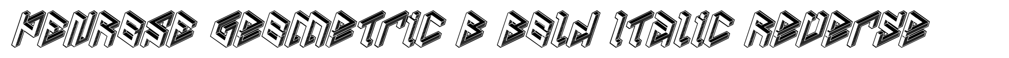 PENROSE Geometric B Bold Italic Reverse image